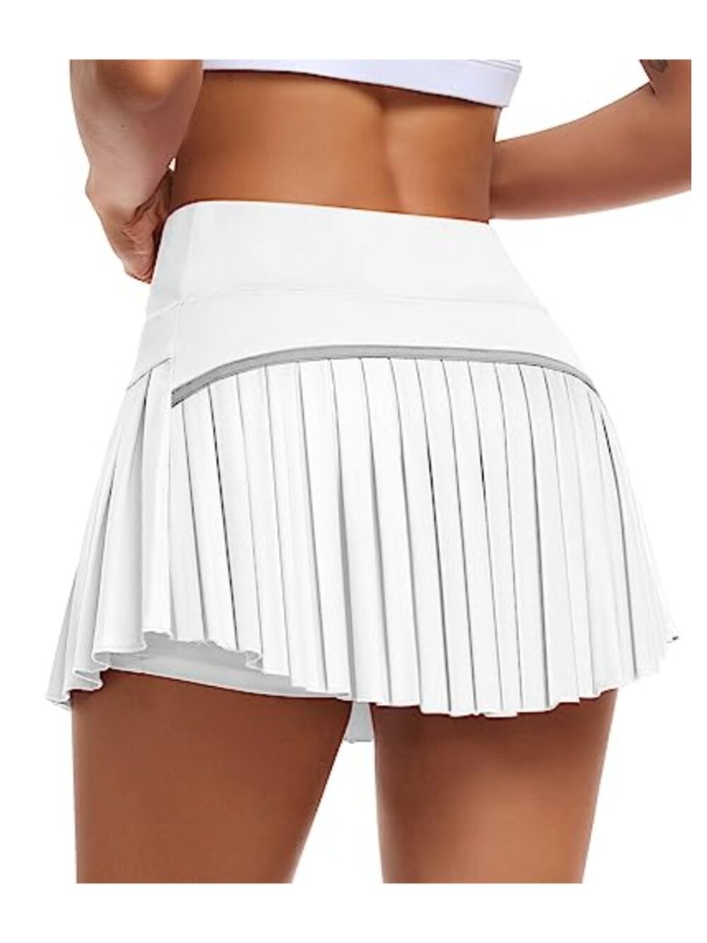 Pleated Tennis Skirt with Built-in Shorts High Waist Mini Skort Athletic Golf